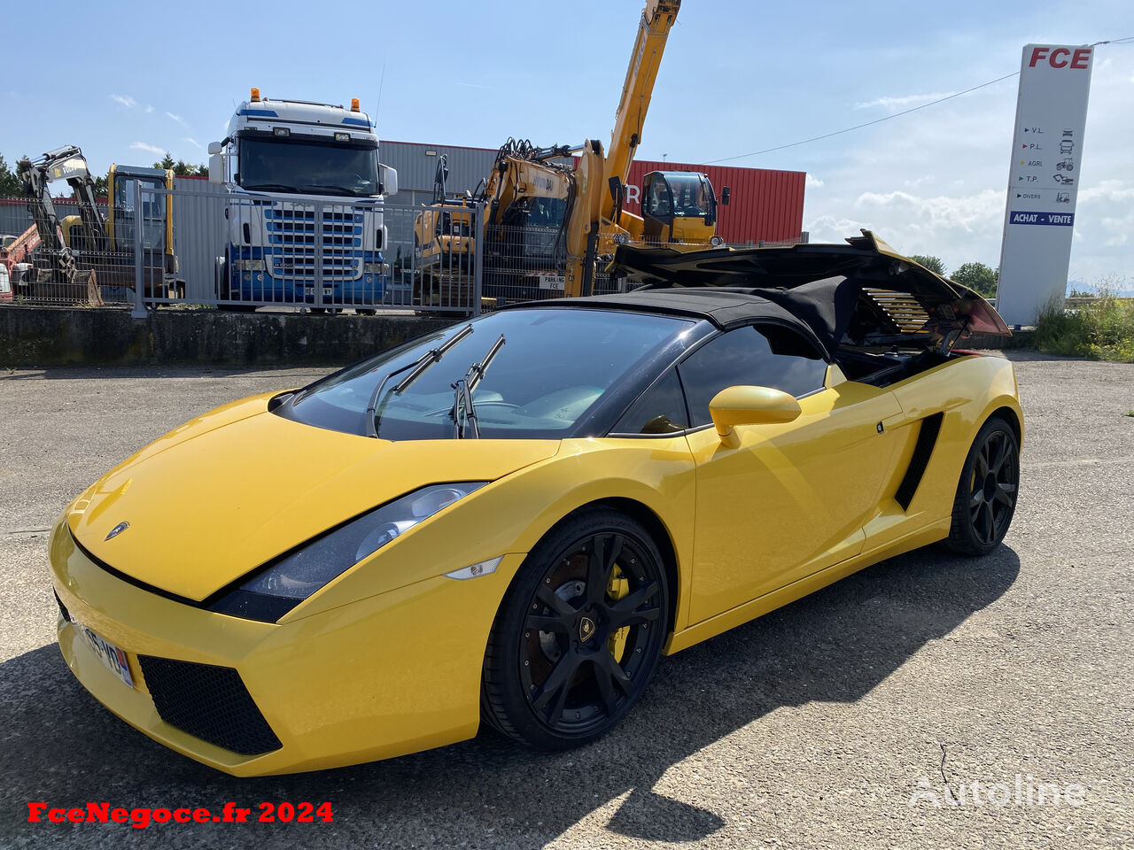 سيارة ذات سقف قابل للطي Lamborghini GALLARDO SPYDER 5.0 520Cvs Origine Francaise بعد وقوع الحادث