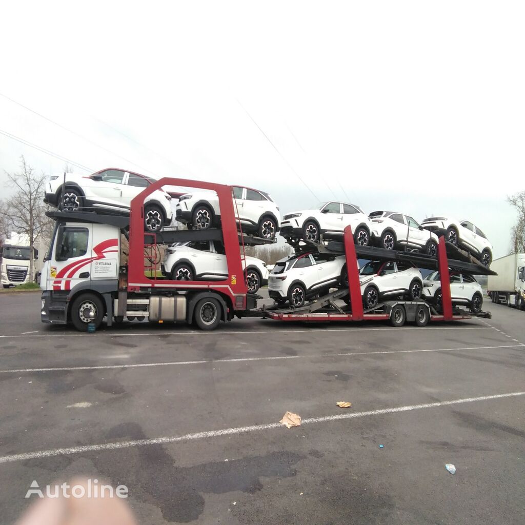 شاحنة نقل السيارات Mercedes-Benz Actros 1843 + العربات المقطورة شاحنة نقل السيارات